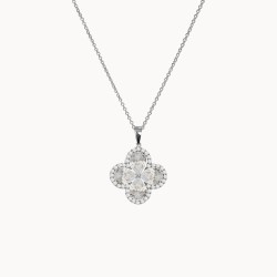 Χρυσό κολιέ σταυρός με πουάρ πέτρες