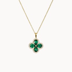 Χρυσό κολιέ σταυρός με πουάρ πέτρες