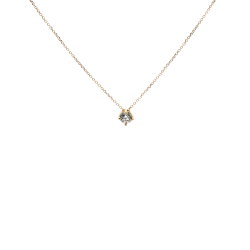 Χρυσό κολιέ μονόπετρο 4mm