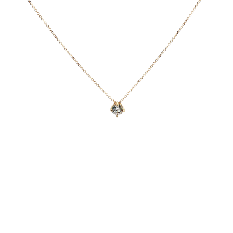 Χρυσό κολιέ μονόπετρο 4mm