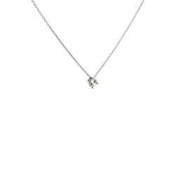 Χρυσό κολιέ μονόπετρο 4mm