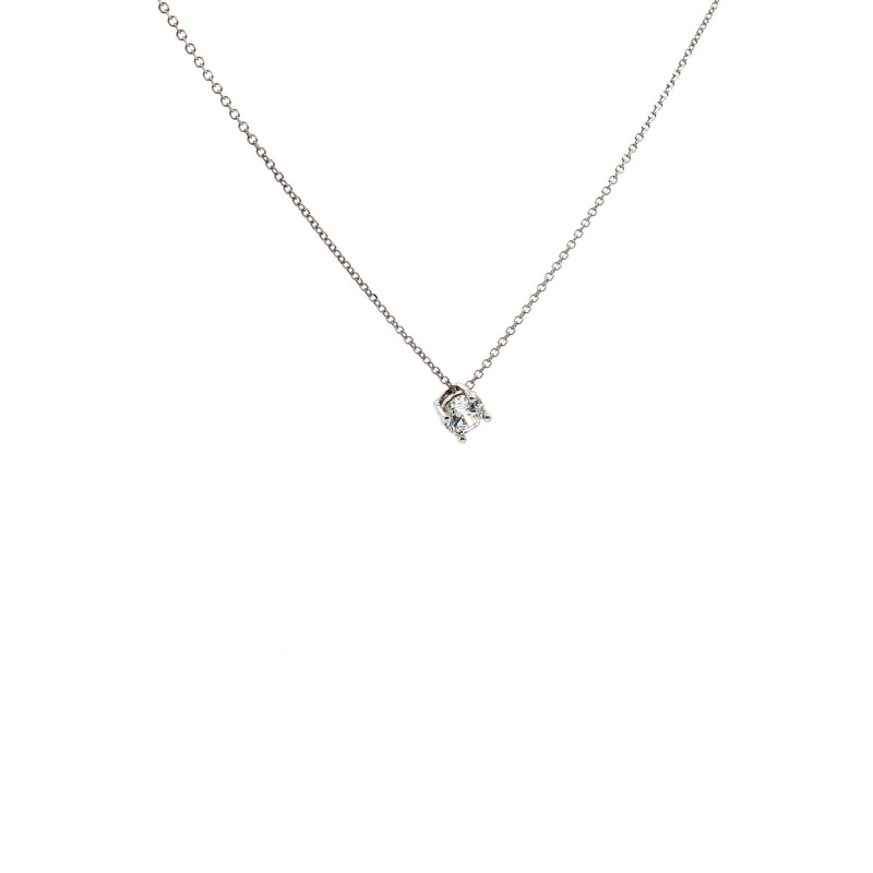 Χρυσό κολιέ μονόπετρο 4mm